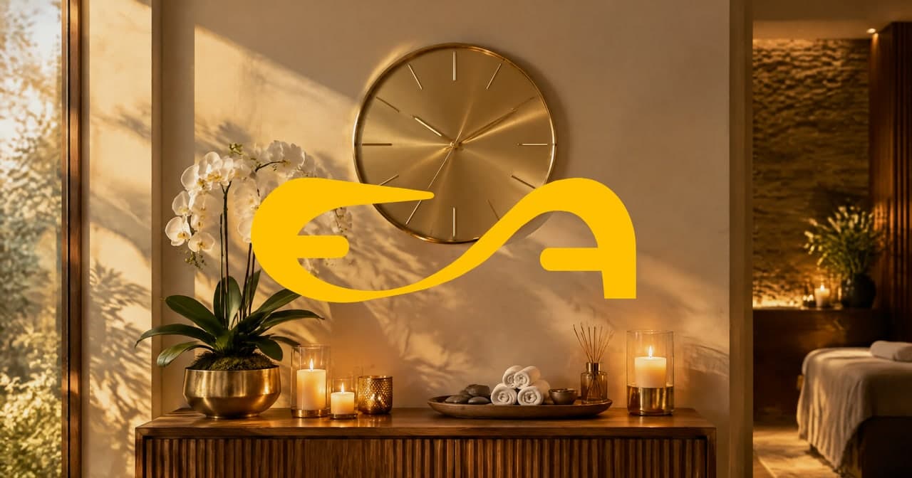 Ambiente de spa à meia-luz no fim da tarde